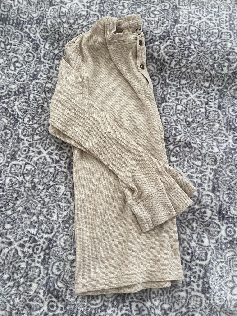 The Children's Place Beige Long Sleeve Henley Tee